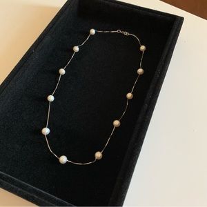 14K White Gold Pearl Necklace